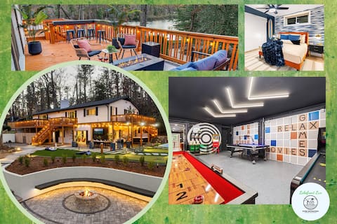 Luxe 5BR | Hot Tub, Sauna, Games & Lake Views!