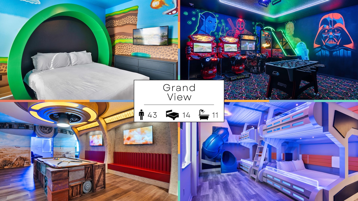 Themed villa w/ pool, theater & arcade