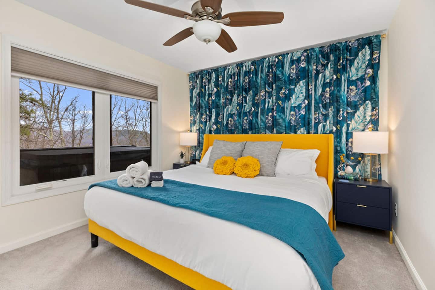 Try this room if the first six didn't already have a favorite. King bed, two lamps, and enough personality that nobody mixes it up with