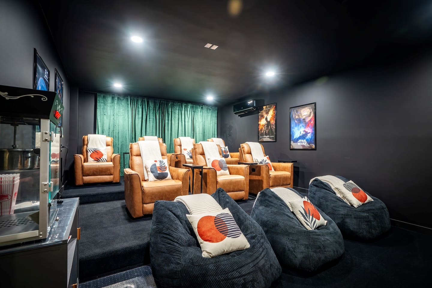Pop popcorn on your way into movie night and take it from there. The front-row bean bags go fast, so send the kids in ahead of you.