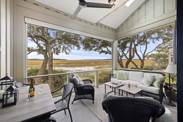 Stunning Marsh View: 3br, Pool & Pier Access - Seabrook Island, SC