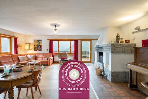 Chasa Moffa: Spacious 5.5-room flat in Vnà with pa