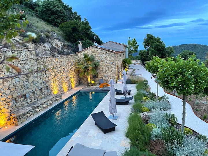 Villa En Pierre Avec Piscine Et Belle Vue 8 Pers - La Garde-Freinet