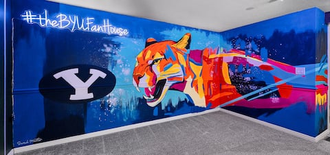 The BYU Fan House: sports court, hot tub, reunions