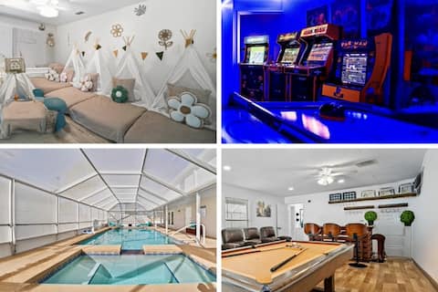Luxury 10BR| Free pool heat, Hot Tub & Game Room