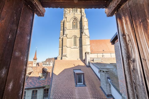 Loft with view of Fribourg Cathedral