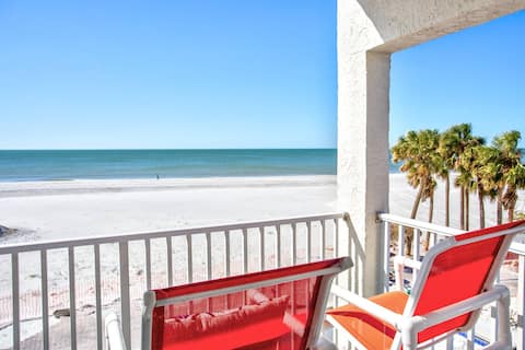 Top Airbnb: Gulf Front, Dual Balconies, Heated Pool, Views! in Madeira Beach