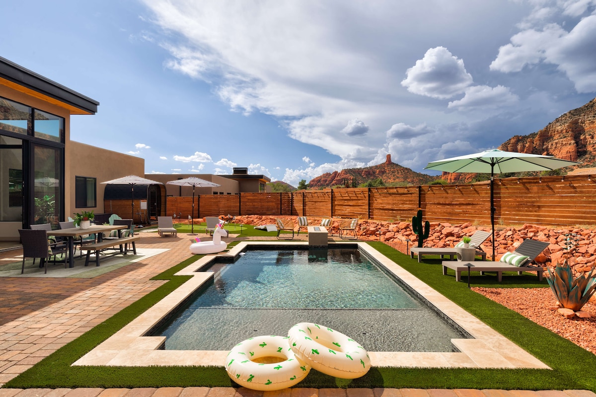 Outdoor pool area