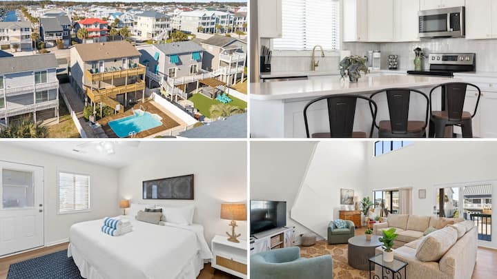 Pet Friendly Beach Walk Retreat With Private Pool - Ocean Isle Beach, NC