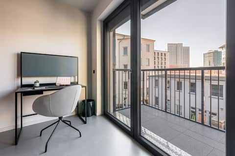 Top Airbnb: Arbio I Yuma Studio M Balcony Leipzig Hauptbahnhof in Zentrum Nord