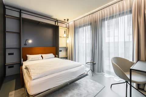 Erfolgreiche Airbnb-Immobilie: Arbio I Yuma Studio S balcony Leipzig Hauptbahnhof in Zentrum Nord