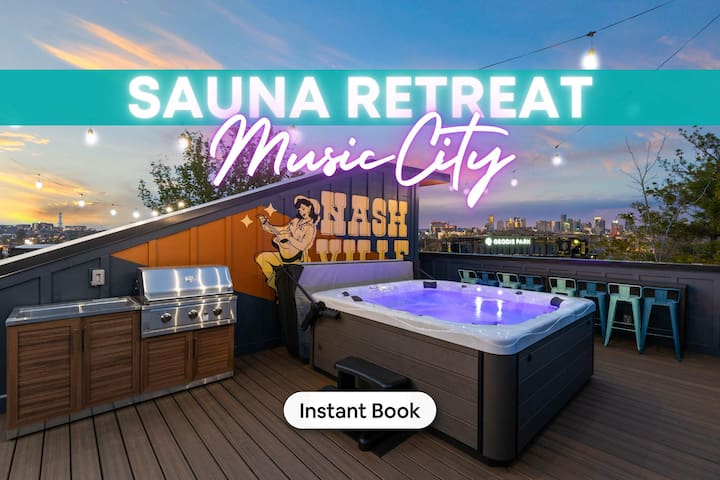Near Downtown Nashville Rooftop Hot Tub With Sauna