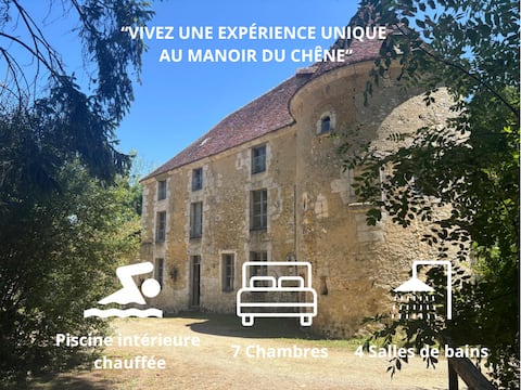 Manor with indoor heated pool - 14 people