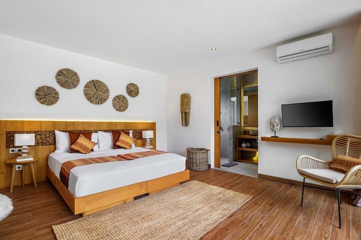 Soveværelse i træstil  