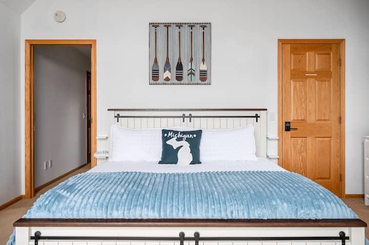 Second bedroom upstairs has a King Bed