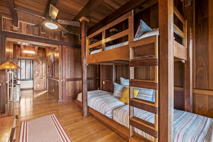 Fun bunk room with twin-over-twin beds, perfect for kids or group stays.