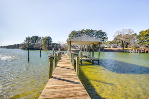 Waterfront Reedville Retreat w/ Hot Tub + Dock