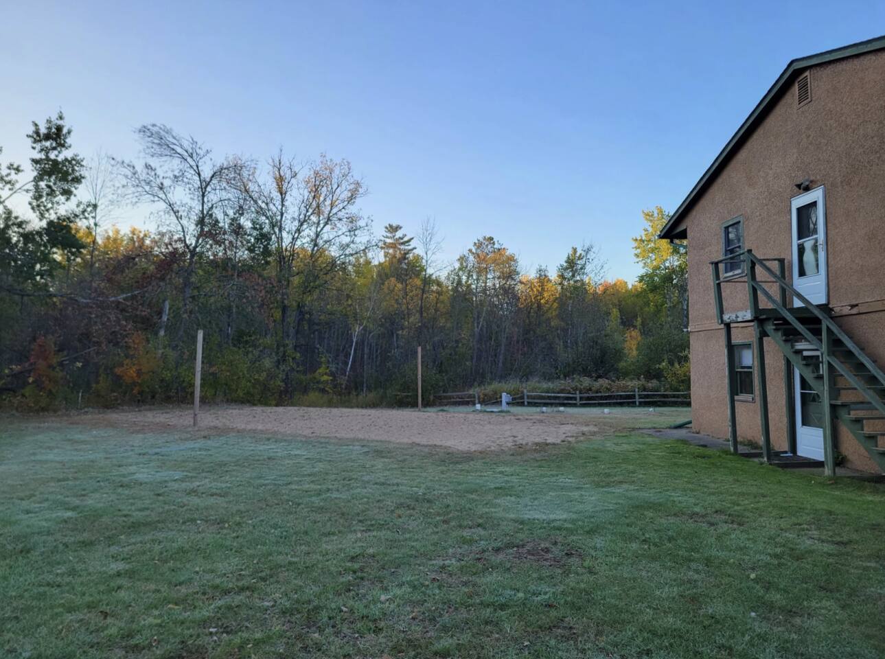Back of Lodge - Volleyball court