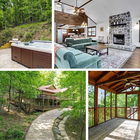 Mountain lodge w/hot tub & game room