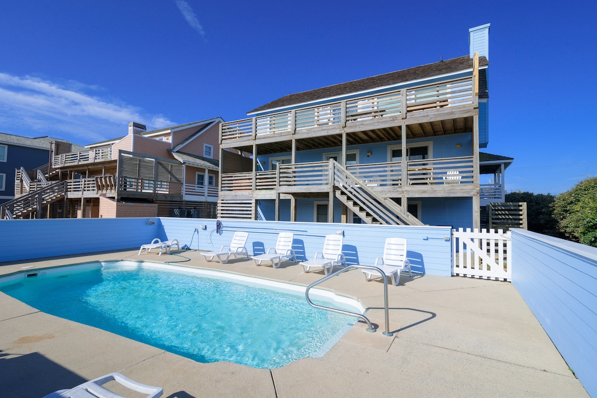 Nags Head Oceanfront Escape w/ Pool & Hot Tub