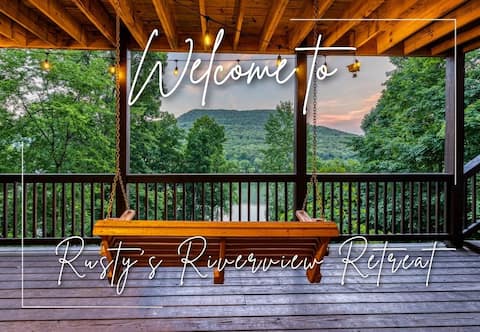 Luxury River Cabin: Hot Tub, Decks, Amazing Views