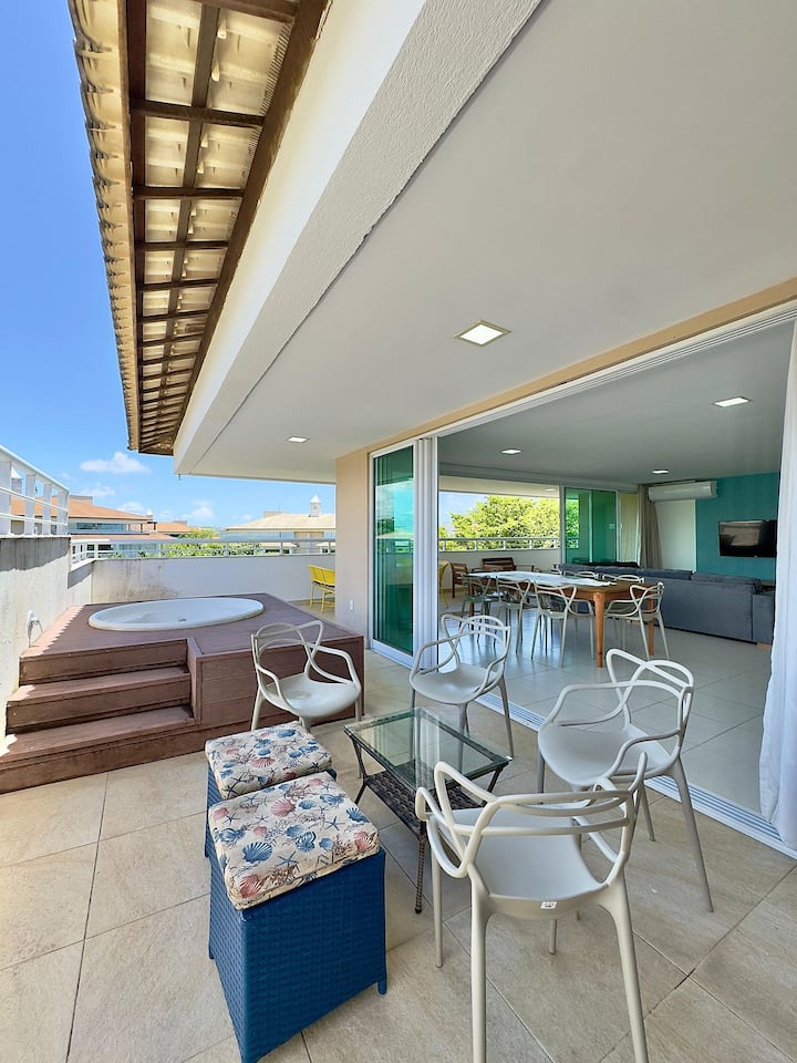 Cobertura No Golf Ville Deck Privativo Com Jacuzzi E Churrasqueira - Aquiraz