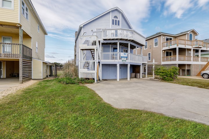 Nags Head Semi-oceanfront | Pool & Hot Tub - Nags Head, NC