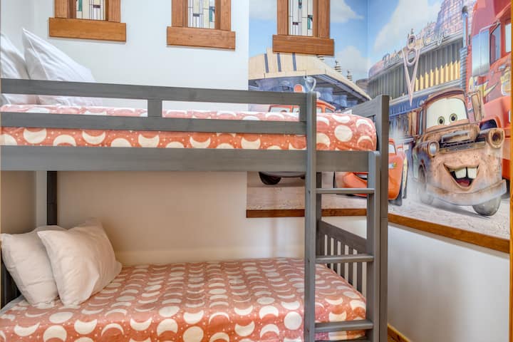 Bedroom 4 features a twin-over-twin bunk bed.
