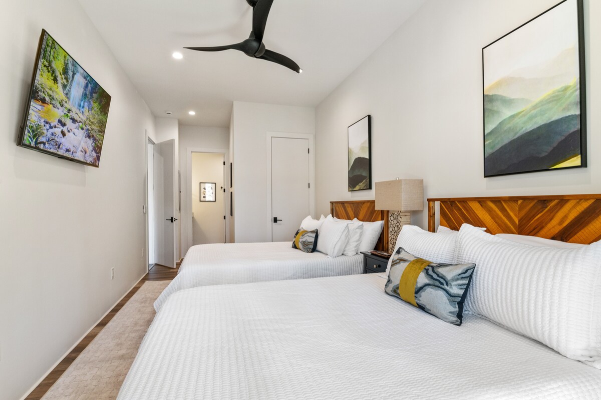 两张标准双人床，一处宁静的度假屋，非常适合兄弟姐妹、情侣或需要额外空间的房客入住。