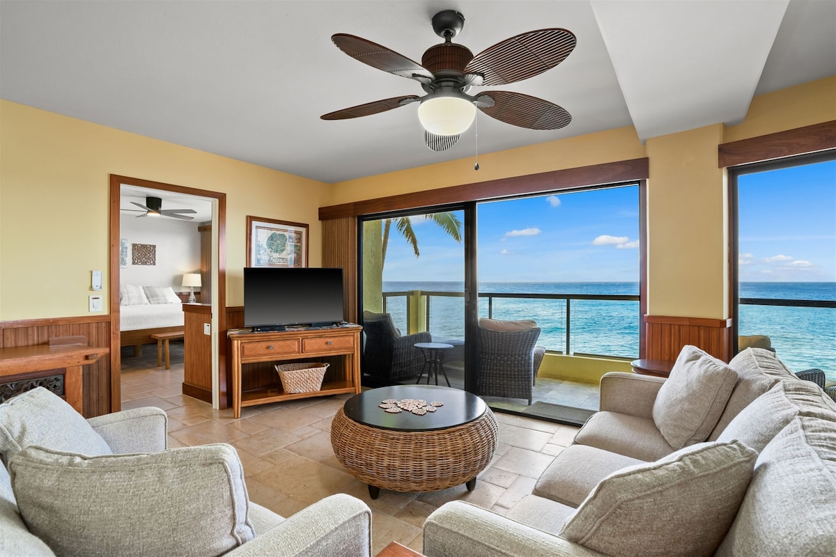 Poipu Shores 304A - Oceanfront w/ full AC & Lanai - Condominiums