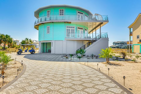 Golf Cart + Elevator: Retreat 1 Block to Beach