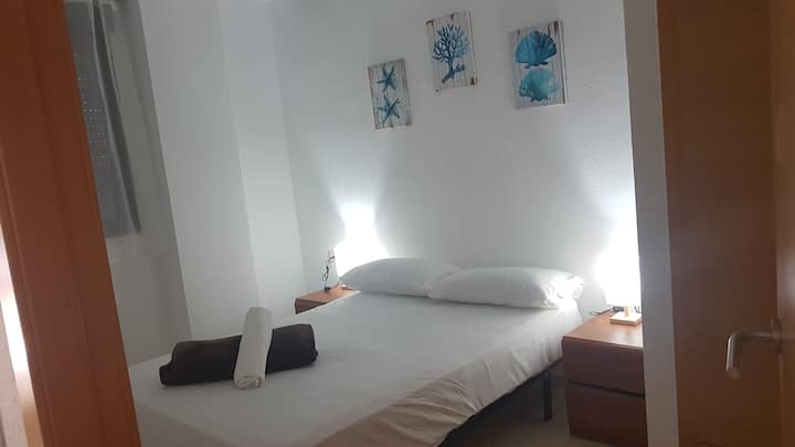 Dobbeltseng uden dyne 