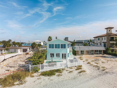 Grand Beachfront Home with Pool and Space