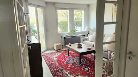 Successful Airbnb property: Nice two-room apartment with garden and terrace in Tourgéville in Tourgéville
