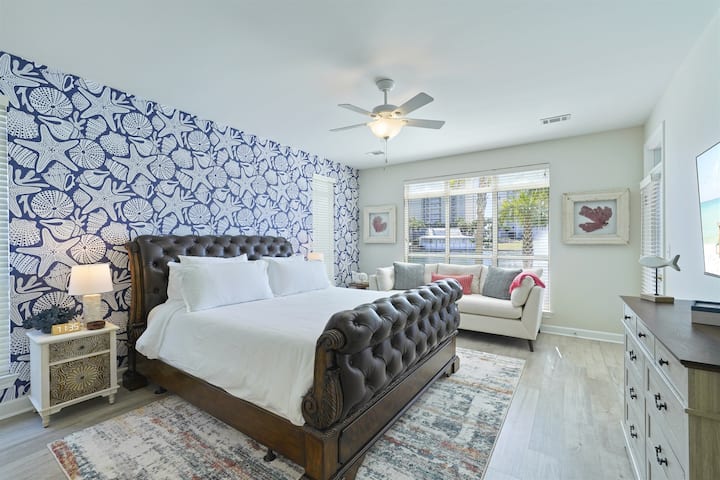 Dormitorio principal con colchón de espuma viscoelástica tamaño king