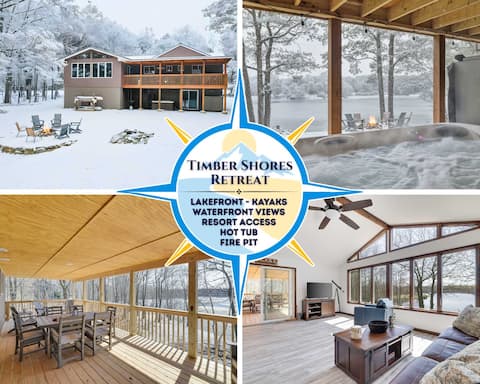 Relaxing Lakefront Home w/ Hot Tub, Kayaks & Views
