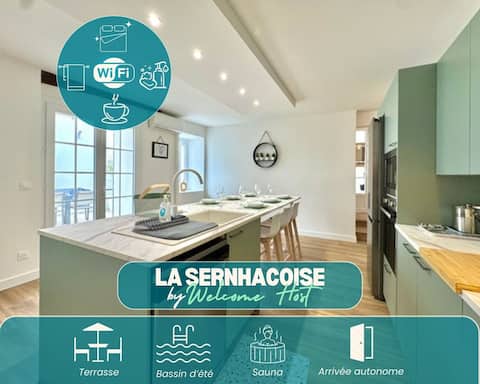 La Sernhacoise, Renovated Family Home, Sauna