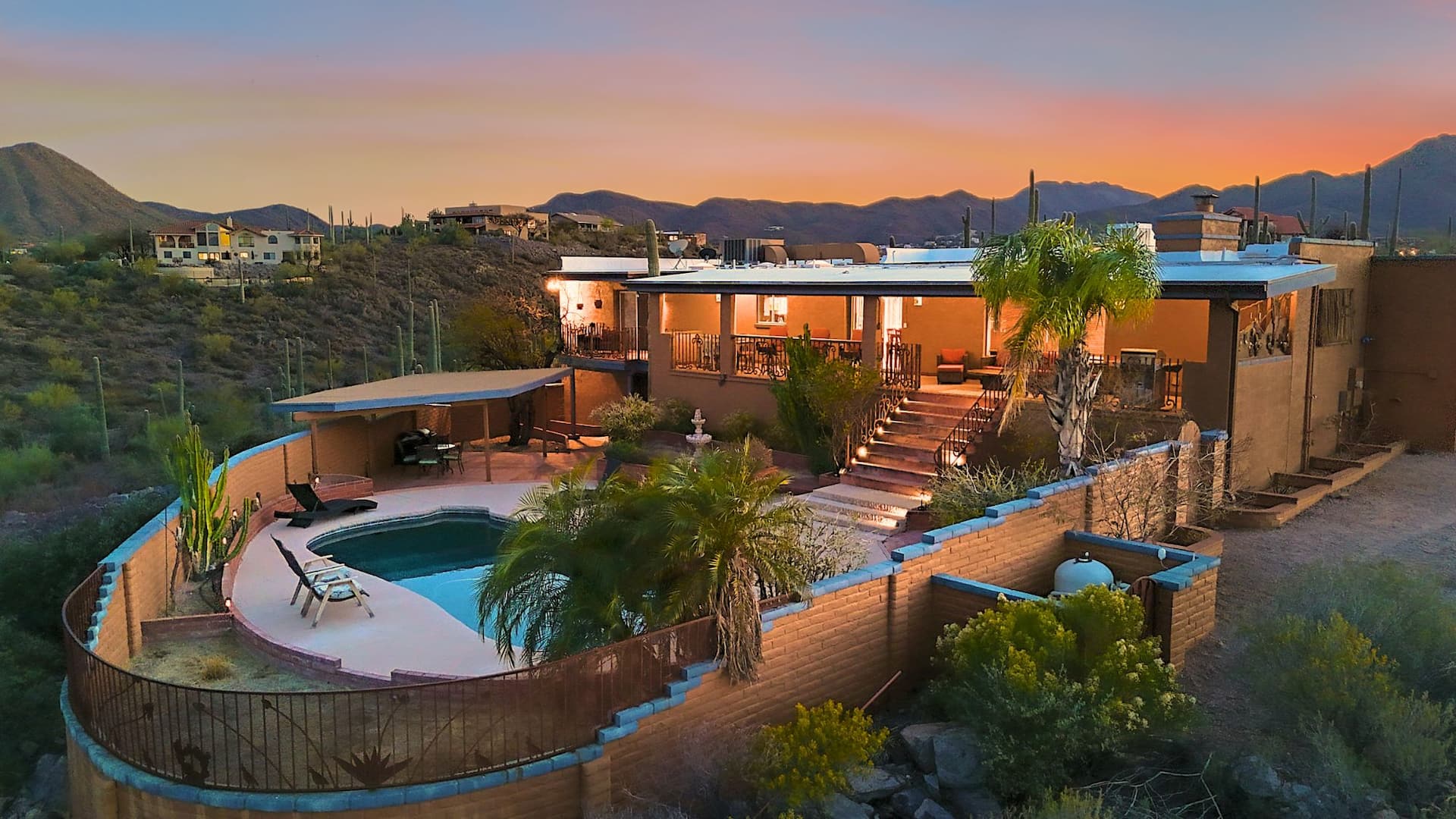 Private Hilltop Oasis Overlooking City Lights