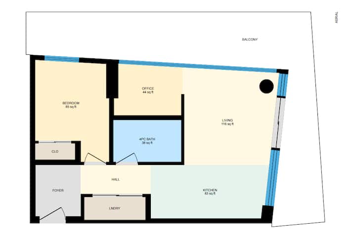 Industrial 1br W Office, Views, Ac, Xl Patio - Calgary