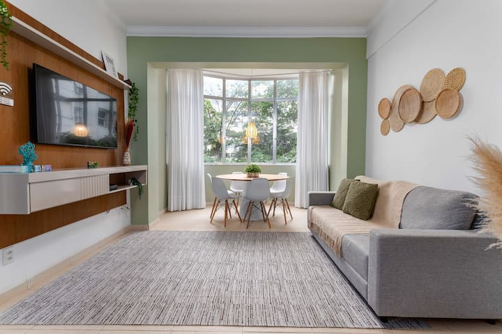 A pé para a Praia de Copacabana, 3 quartos, ar spl