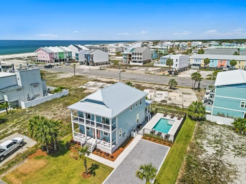 Gulf Views | 5BR Home w/ Pool, Grill & 1-Min Walk