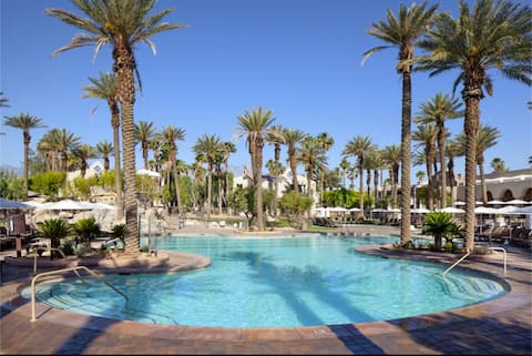 Top Airbnb: Large 1BR Villa | Kitchen, Patio & Desert Views in Rancho Mirage