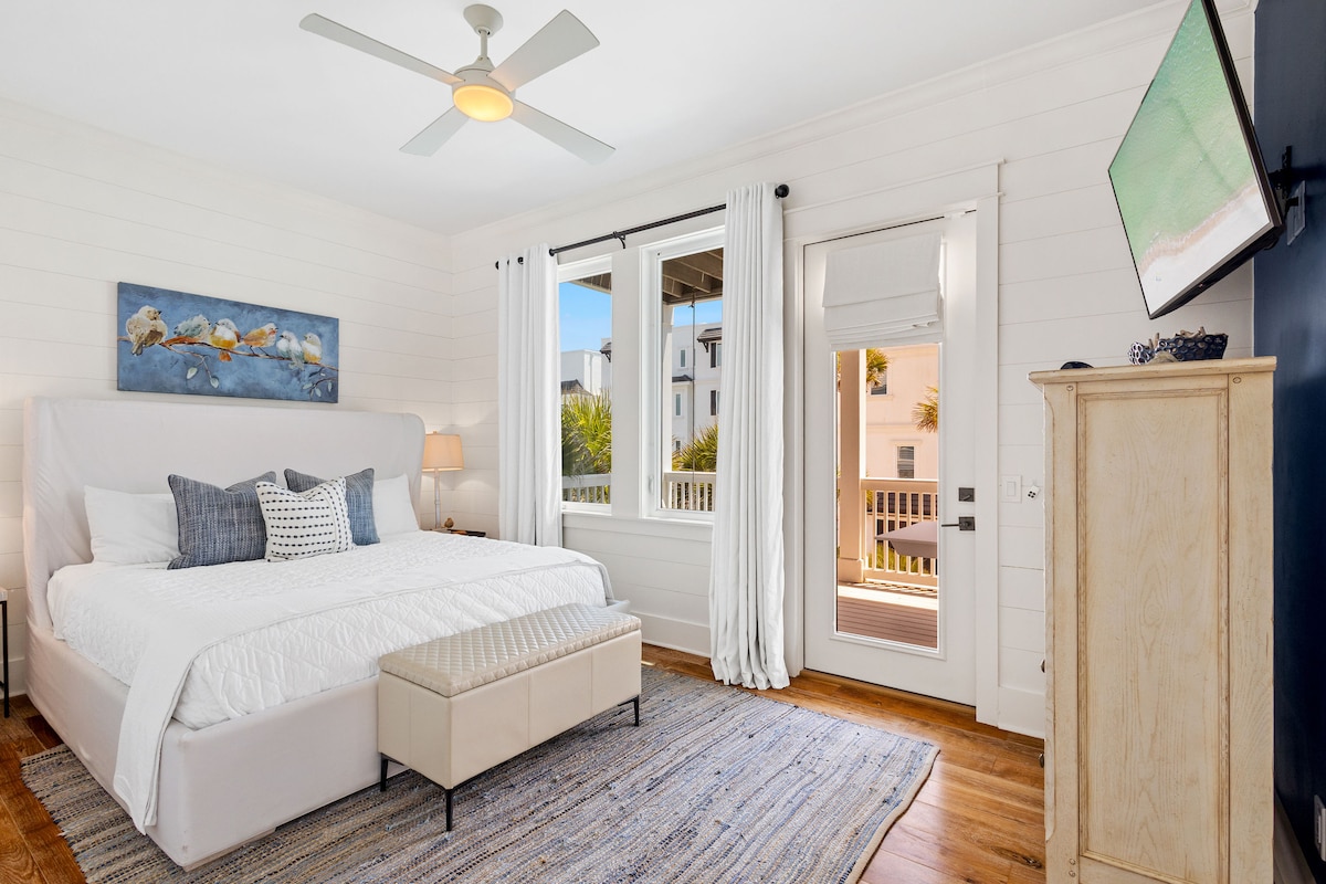 Bedroom #4 features a king bed, smart tv and balcony walkout.