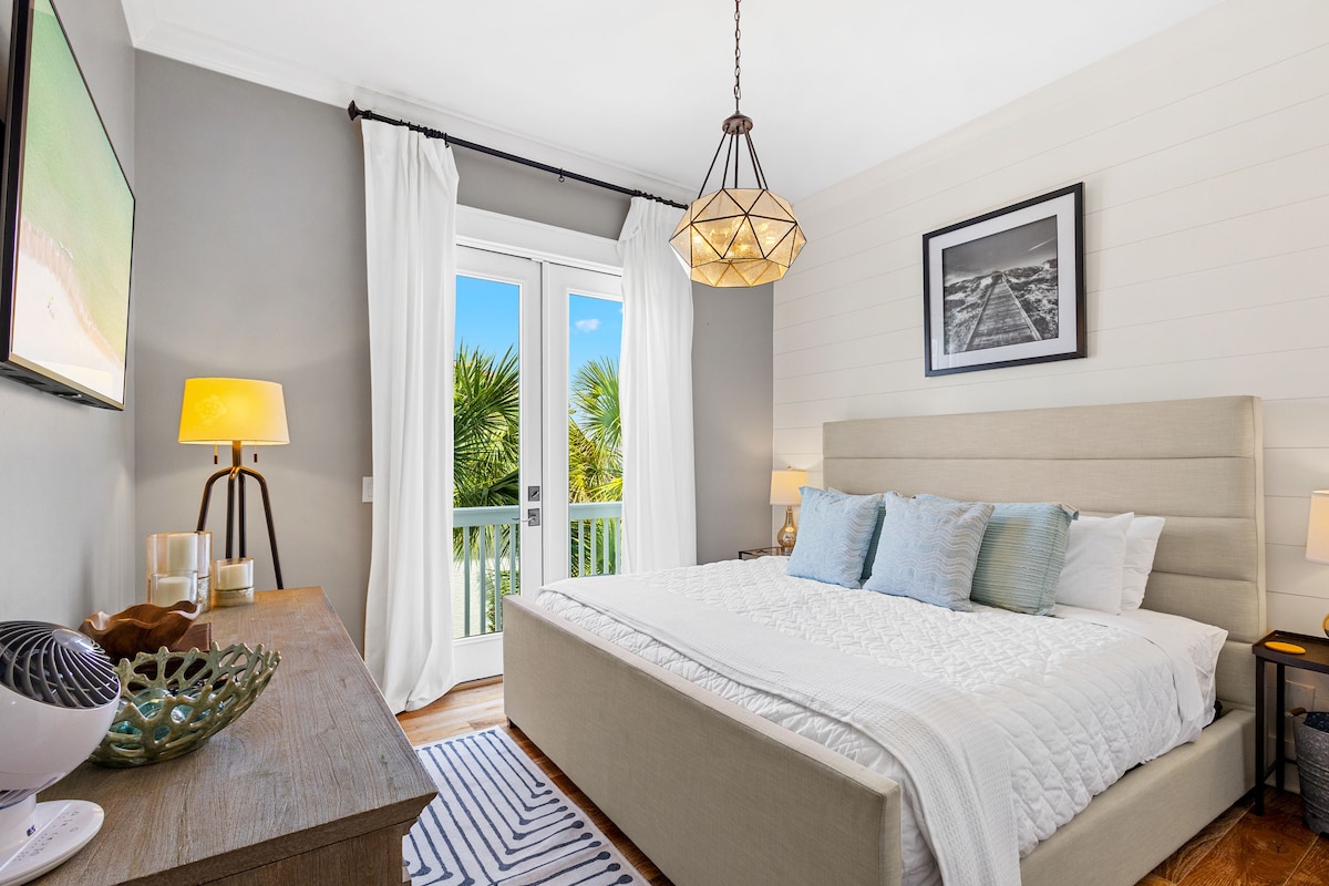 Bedroom #3 features a king bedroom, smart tv and balcony walkout.