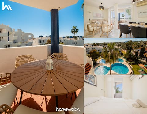 2 Terrace; BBQ; Pools; Sauna; Gym; in Mijas