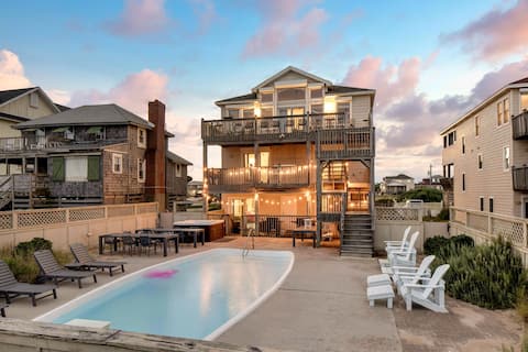 Sleeps 28 | Beachfront w/ Pool, Hot Tub, Game Room