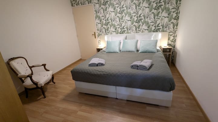 带加大双人床的卧室 