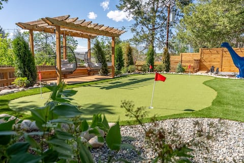 Popular Airbnb listing: Theater, Hot Tub, Mini Golf, Luxury Fun House in Centennial