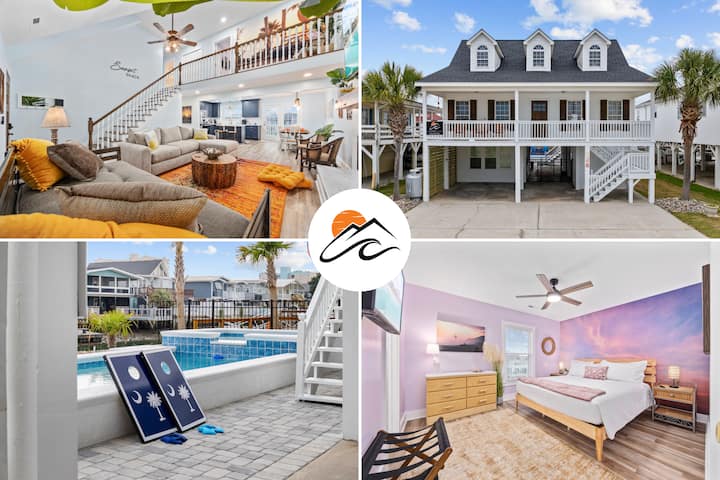 Sunset Shack | 5br Boho Home W Heated Pool And Spa - North Myrtle Beach, SC