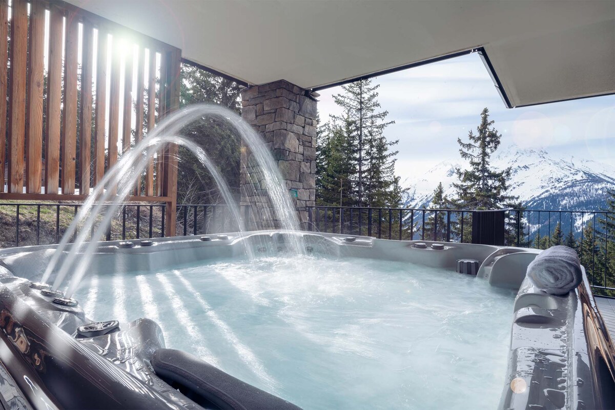 Photo inspiration: Visual Reference: Alpine Luxury Hot Tub Breathtaking View